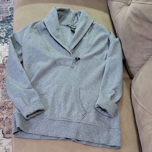Eddie Bauer Men's Light Gray Shawl Collar Sweater